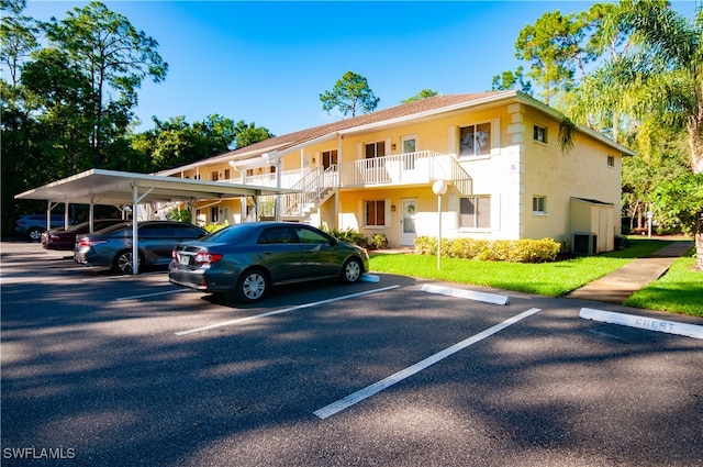 exterior space featuring central air condition unit