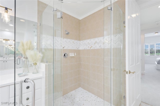 bathroom with an enclosed shower