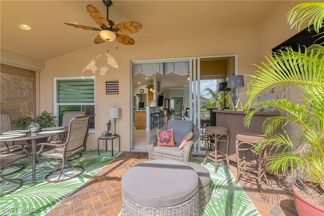 view of patio with ceiling fan