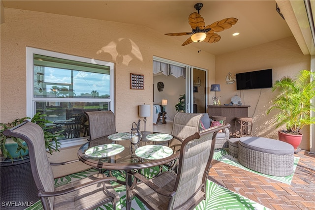 view of patio / terrace with ceiling fan