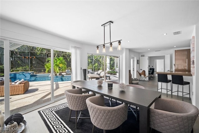 dining area with sink