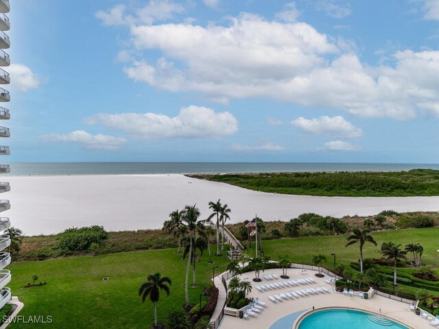260 Seaview Ct Unit 803, Marco Island, FL 34145 - view of swimming pool featuring a water view