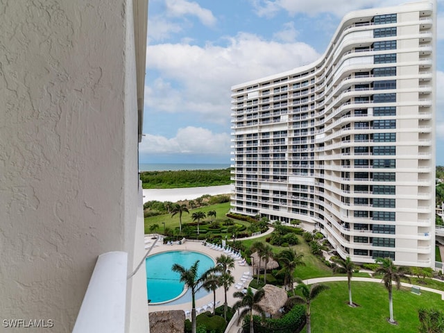 260 Seaview Ct Unit 803, Marco Island, FL 34145 - view of property featuring a community pool and a water view
