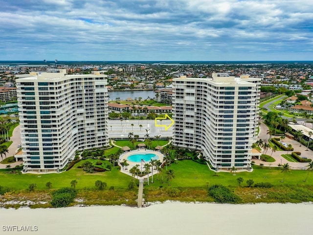 260 Seaview Ct Unit 803, Marco Island, FL 34145 - bird's eye view featuring a water view