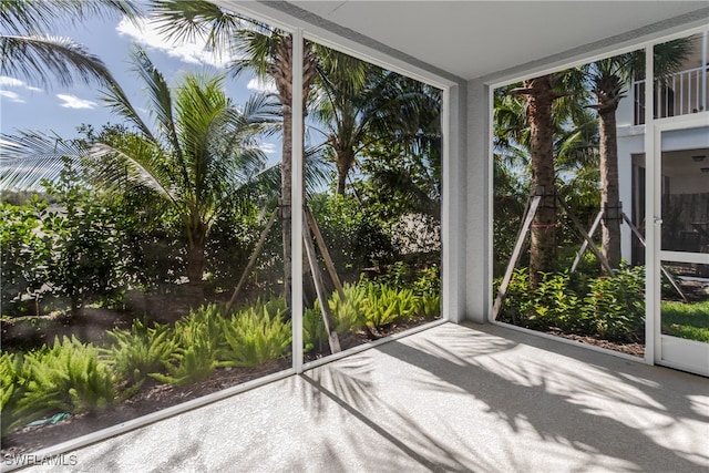 view of unfurnished sunroom