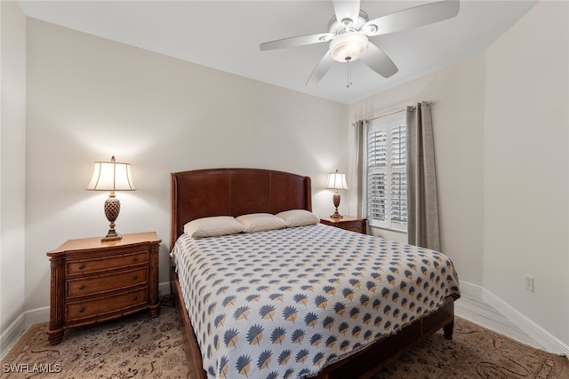 bedroom with ceiling fan