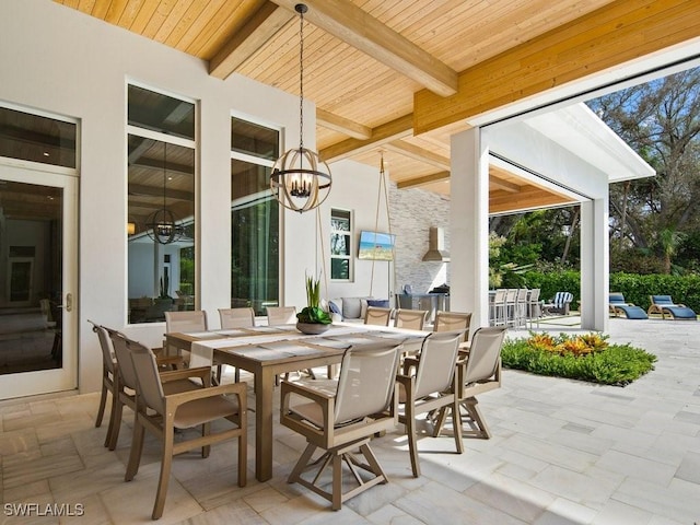 view of patio with outdoor dining area