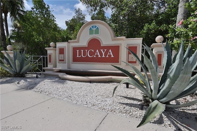 view of community sign