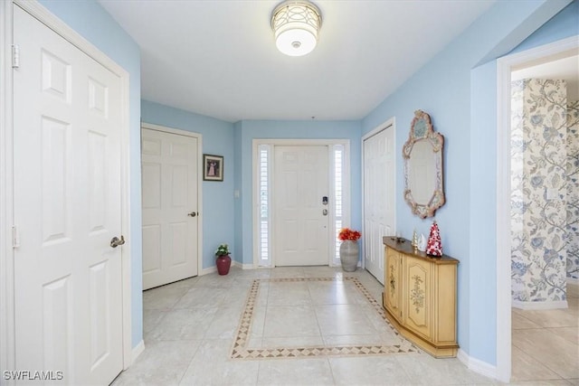 view of tiled foyer