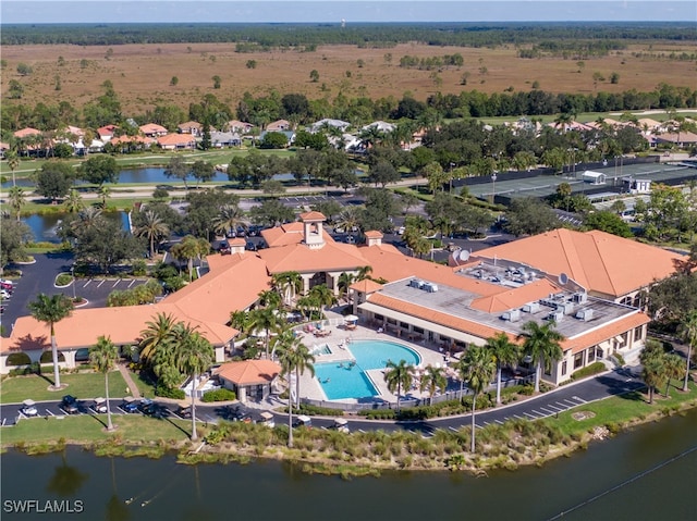 2050 Palo Duro Blvd, North Fort Myers, FL 33917 - drone / aerial view of a pool area and a large body of water