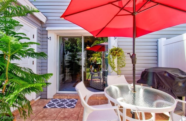 view of patio / terrace featuring grilling area