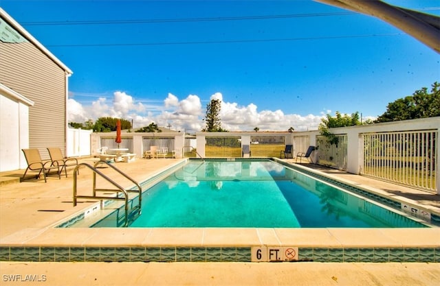 view of pool with a patio area