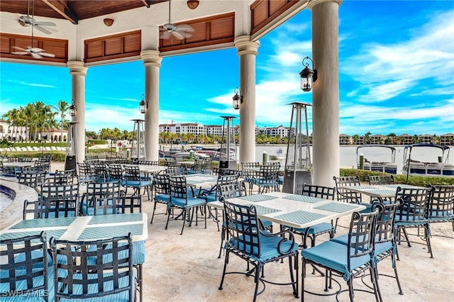 view of patio / terrace with ceiling fan