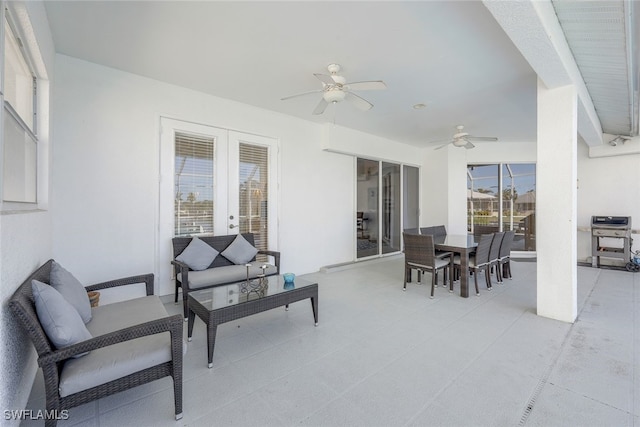 view of patio featuring an outdoor living space