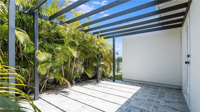 view of patio / terrace featuring a pergola