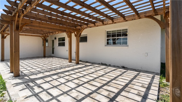 view of patio / terrace featuring a pergola