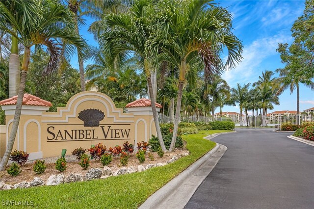 view of community sign