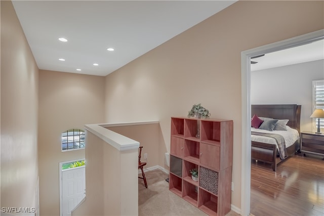 hall featuring light hardwood / wood-style flooring