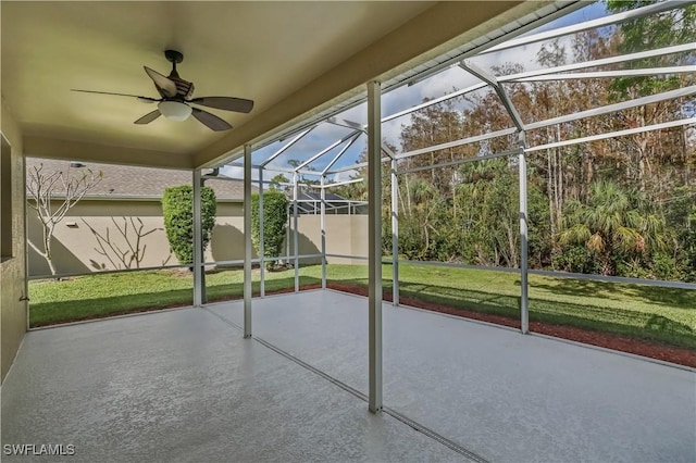 22890 Forest Ridge Dr, Estero, FL 33928 - unfurnished sunroom featuring ceiling fan