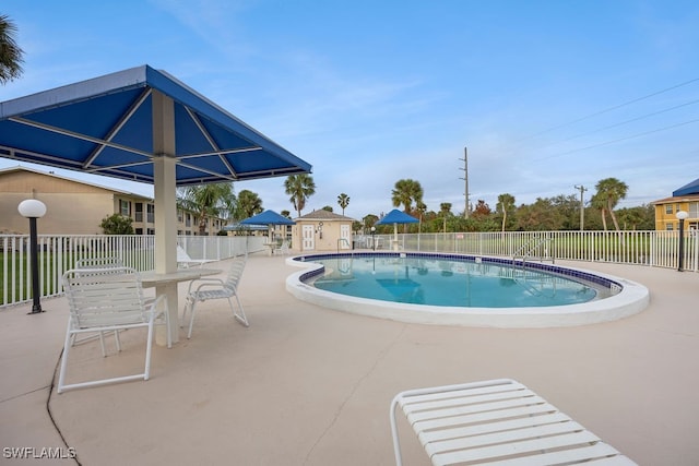 view of pool with a patio area