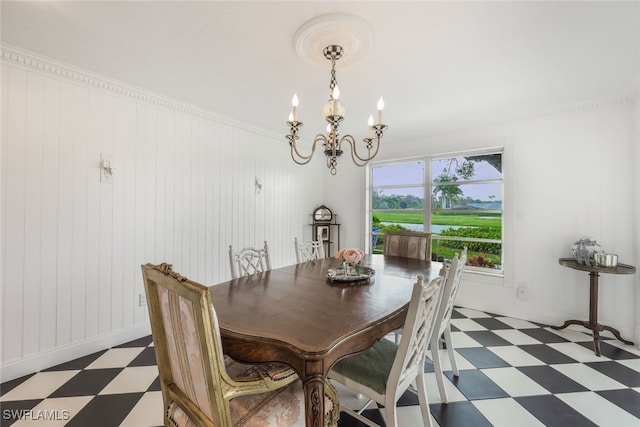 dining room featuring an inviting chandelier