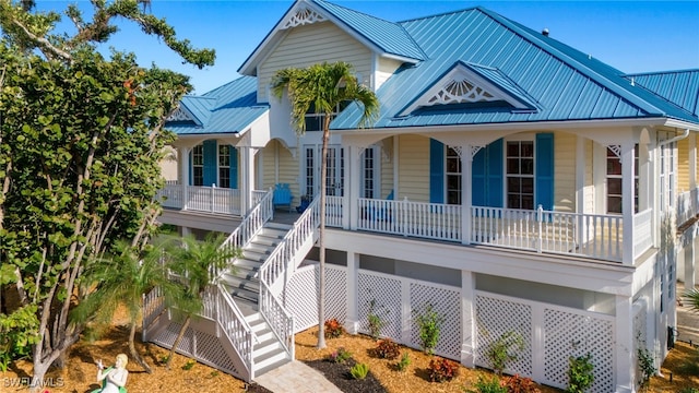 view of front of house featuring covered porch