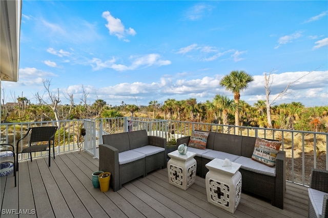 deck featuring an outdoor hangout area