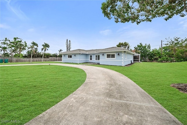 view of front of house with a front yard