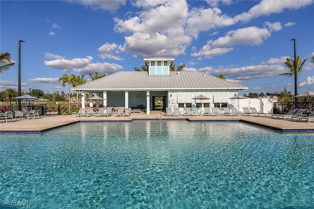 view of pool featuring a patio area