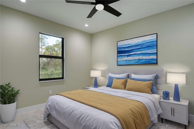 219 33rd Ave NW, Naples, FL 34120 - bedroom with baseboards, recessed lighting, and ceiling fan