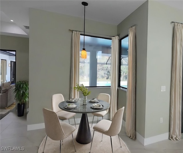 view of dining area