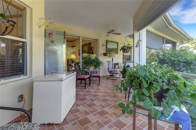 view of patio / terrace with ceiling fan