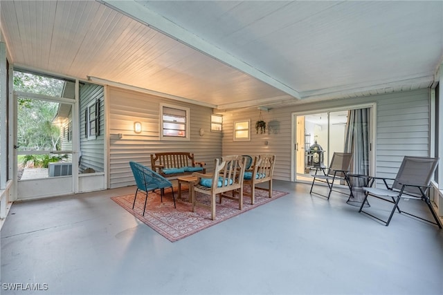 view of patio with an outdoor living space