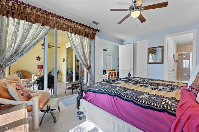 bedroom featuring ceiling fan