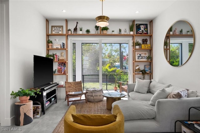 living room with a healthy amount of sunlight