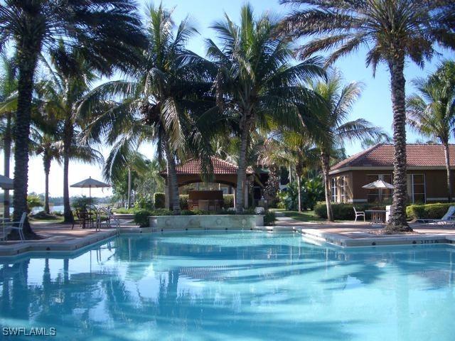 pool with a gazebo