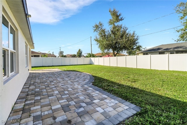 view of yard with a patio