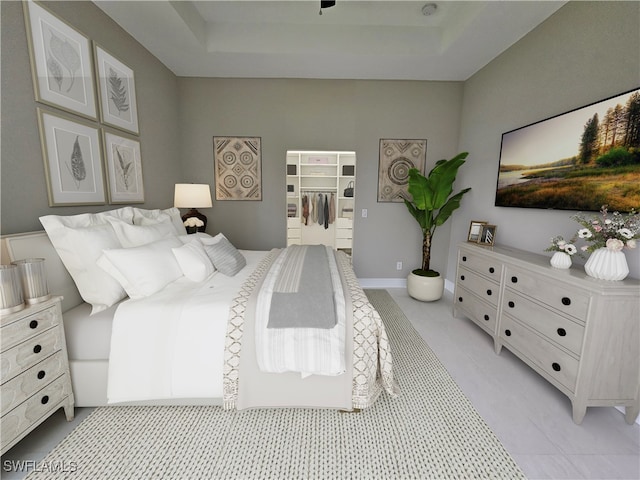 bedroom featuring a spacious closet