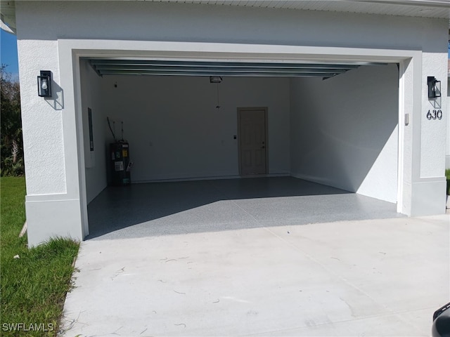 garage with water heater