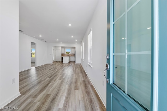 entrance foyer featuring light hardwood / wood-style floors