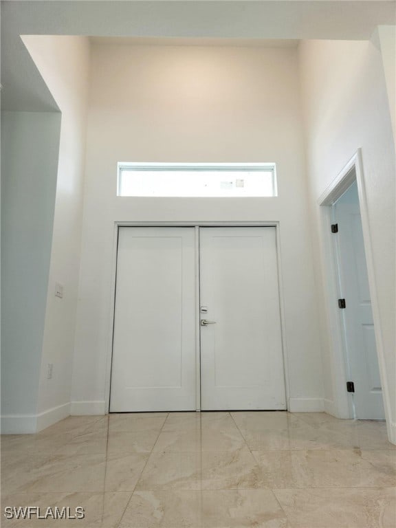 entrance foyer featuring a towering ceiling and a healthy amount of sunlight