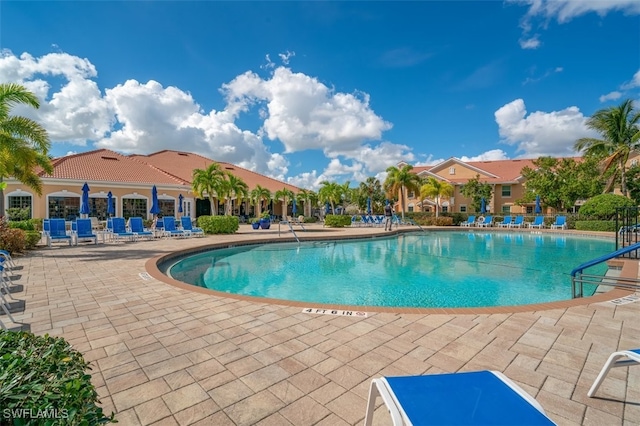 view of pool featuring a patio area