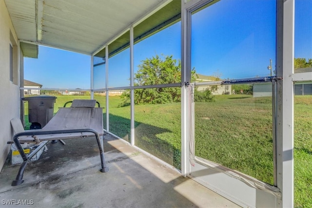 view of unfurnished sunroom