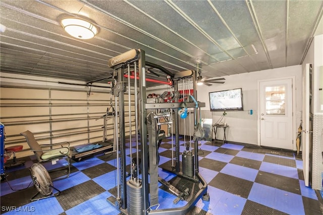 garage featuring baseboards