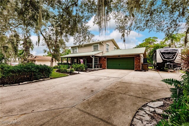 view of front property with a garage