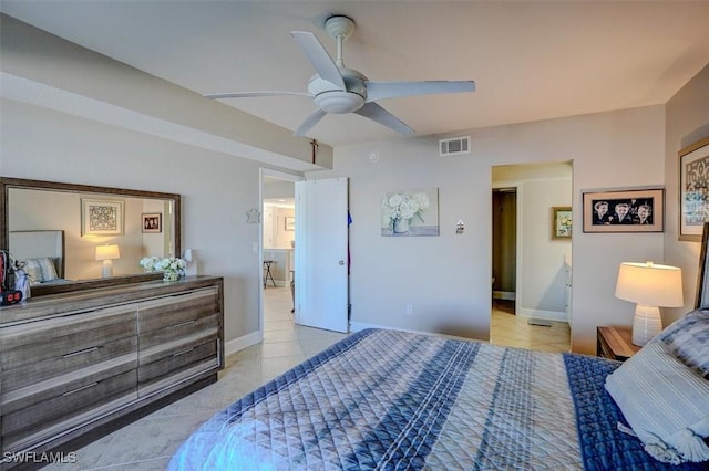 5103 Sunnybrook Ct Unit 3, Cape Coral, FL 33904 - bedroom with light tile patterned flooring, ceiling fan, and baseboards