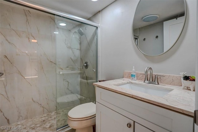 5103 Sunnybrook Ct Unit 3, Cape Coral, FL 33904 - full bathroom featuring toilet, vanity, and a marble finish shower