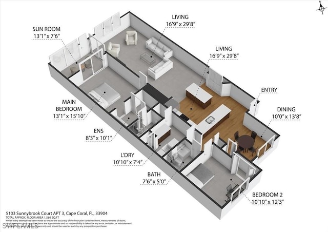 5103 Sunnybrook Ct Unit 3, Cape Coral, FL 33904 - property floor plan