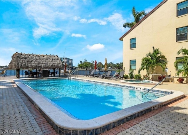 5103 Sunnybrook Ct Unit 3, Cape Coral, FL 33904 - community pool with a community hot tub, a gazebo, and a patio
