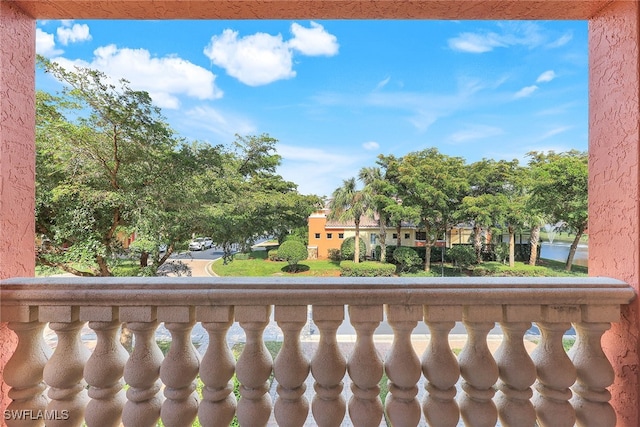 balcony with a water view